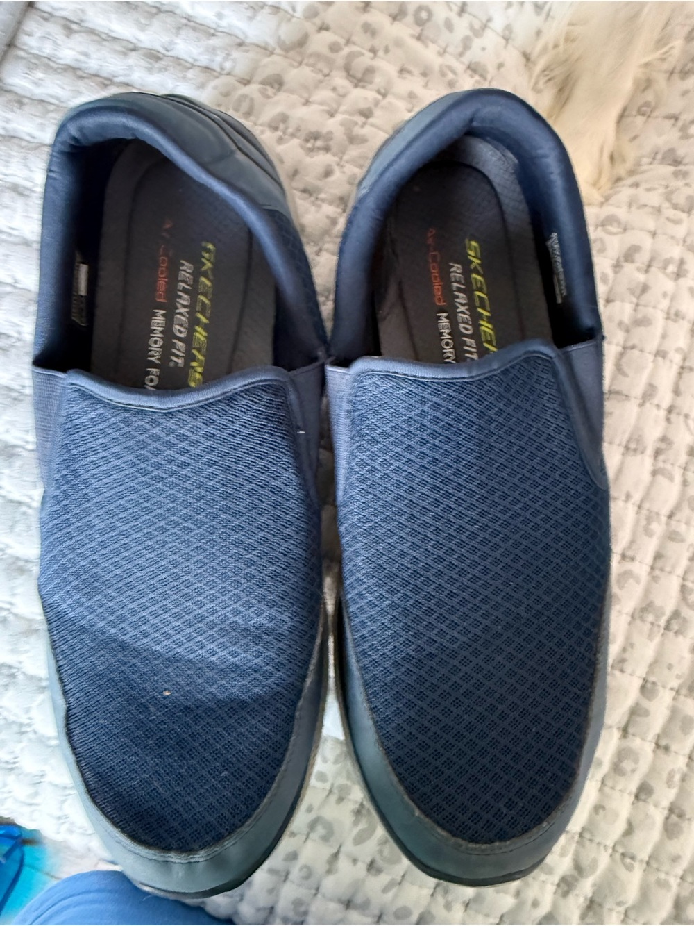 Skechers Navy Mesh Slip-On Loafers with Memory Foam
